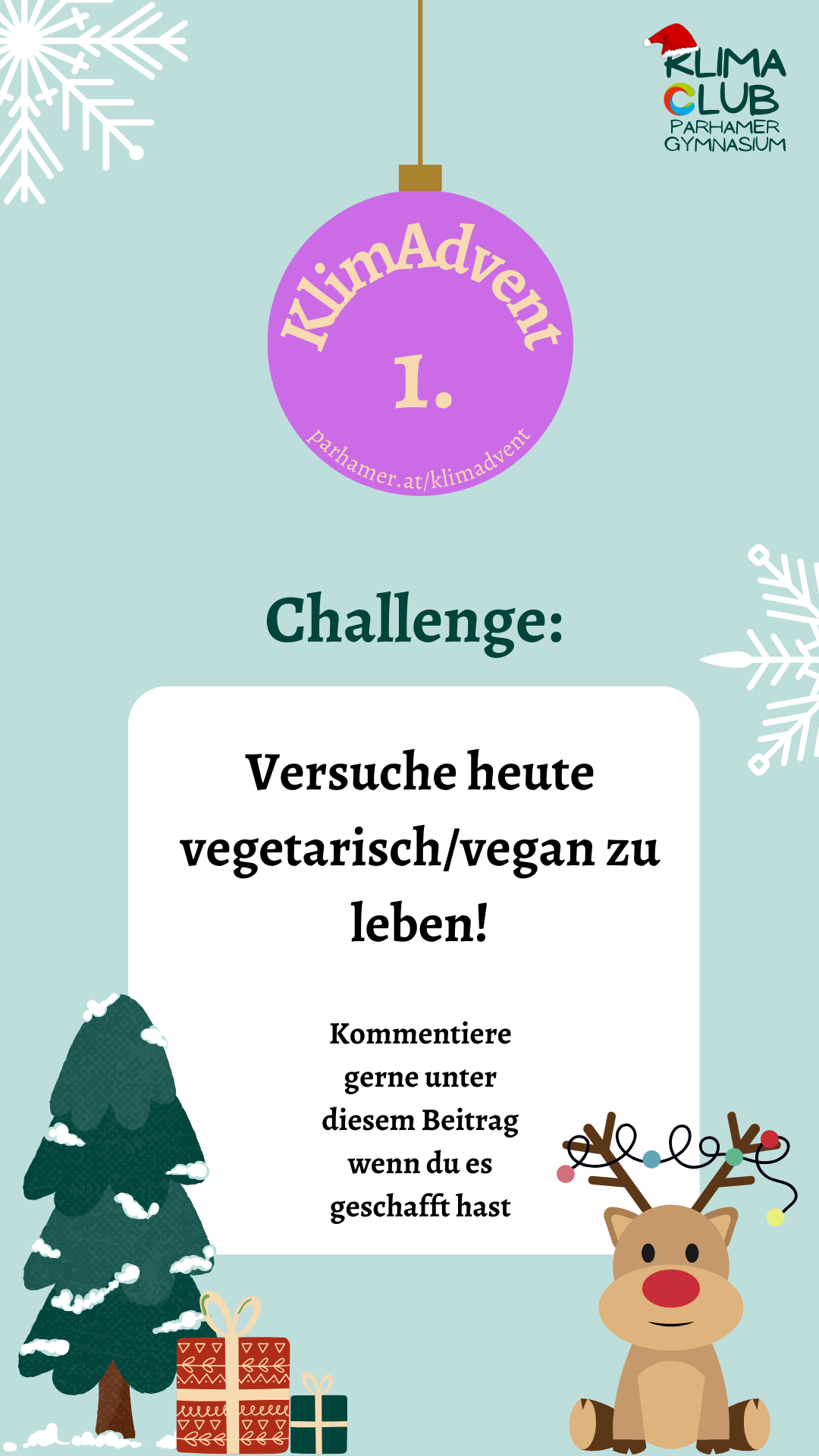 Versuche heute vegetarisch/vegan zu leben  kommentiere gerne unter diesem Beitrag, wenn du es geschafft hast